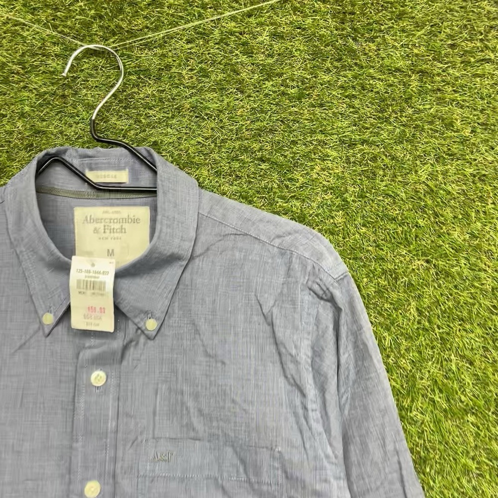 Abercrombie & Fitch Dress Shirt Mens Medium Muscle Long Sleeve Button Up Preppy